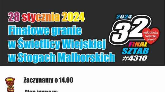 32. Finał Wielkiej Orkiestry Świątecznej Pomocy w Stogach Malborskich.