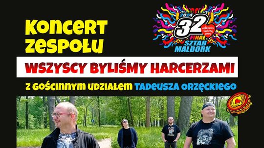 32. Finał WOŚP w Malborku. Koncert zespołu Wszyscy Byliśmy Harcerzami w Makulaturze