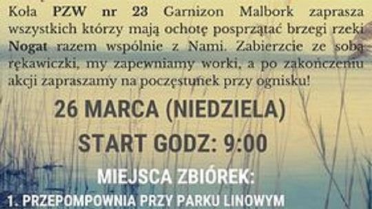 Akcja sprzątania brzegów rzeki Nogat.