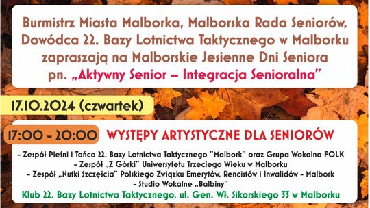 „Aktywny Senior – Integracja Senioralna”. Malborskie Jesienne Dni Seniora