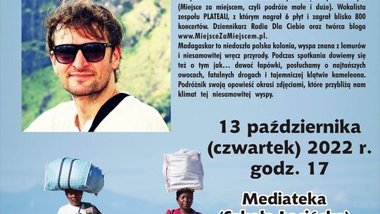 "Alfabet Madagaskaru" - spotkanie z Michałem Szulimem w malborskiej Mediatece.