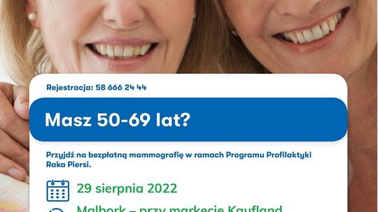 Bezpłatne badania mammograficzne w Malborku