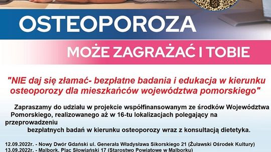 Bezpłatne badania w kierunku osteoporozy w Malborku