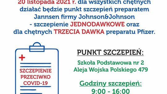 Bezpłatne szczepienie w Szkole Podstawowej nr 2 w Malborku