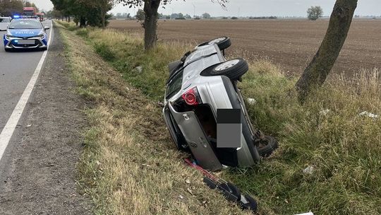 Dachowanie na DK 55 pomiędzy Tragaminem a Martągiem