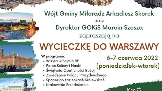 Dwudniowa wycieczka do Warszawy dla mieszkańców Gminy Miłoradz.