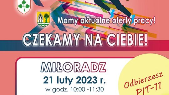 Dzień Otwarty Powiatowego Urzędu Pracy w Gminnym Ośrodku Kultury i Sportu w Miłoradzu.