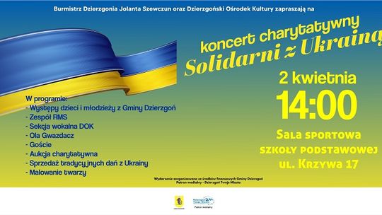 Dzierzgoń. Koncert charytatywny "Solidarni z Ukrainą"