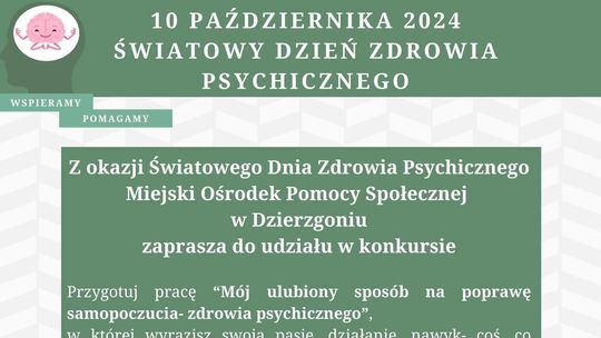 Dzierzgoń. Konkurs z okazji Światowego Dnia Zdrowia Psychicznego.