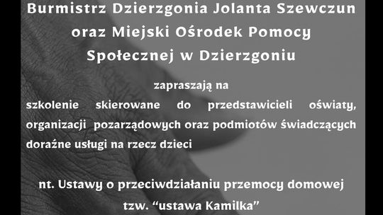 Dzierzgoń. Szkolenie na temat ustawy o przeciwdziałaniu przemocy domowej