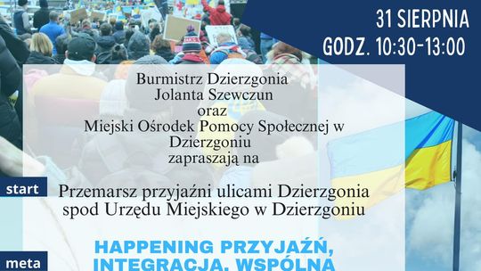 Happening Przyjaźń, Integracja, Wspólna Zabawa — podsumowujący projekt "Pomorskie z Ukrainą" w Centrum Wsparcia Rodziny w Dzierzgoniu.