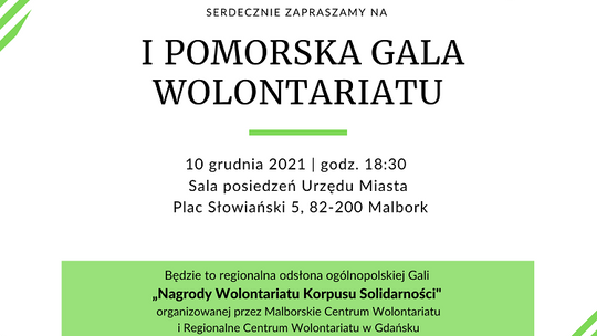 I Pomorska Gala Wolontariatu w Malborku.