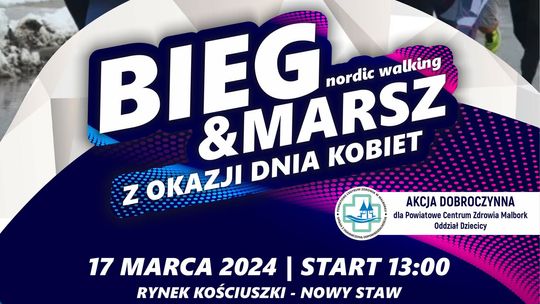 III Żuławski Bieg i Marsz Nordic Walking w Nowym Stawie z okazji Dnia Kobiet.