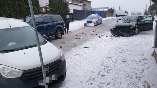 Kolizja samochodów osobowych w Sztumie.