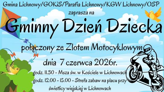 Lichnowy. Gminny Dzień Dziecka połączony ze Zlotem Motocyklowym.