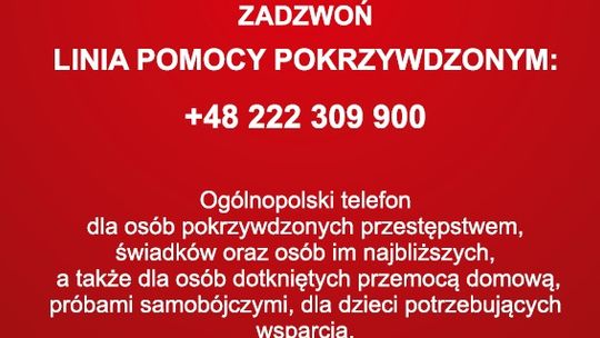 Linia Pomocy Pokrzywdzonym - zobacz, jak możesz uzyskać pomoc.