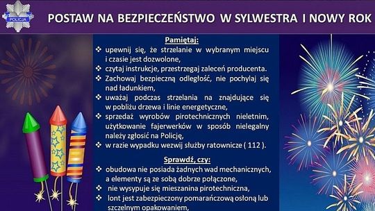 Malbork. Fajerwerki – policjanci przypominają o bezpieczeństwie podczas ich zakupu i użytkowania