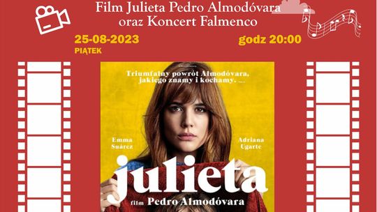 Malbork. Koncert Muzyki Flamenco oraz film „Julieta” Pedro Almodóvara