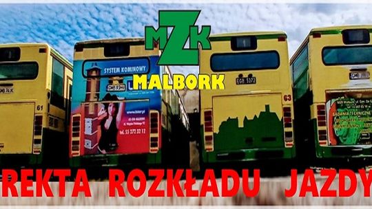 Malbork. Korekta w rozkładzie jazdy autobusów.