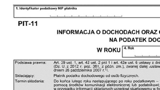 Malbork. PIT- 11 możemy otrzymać elektronicznie. 