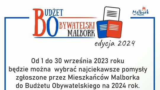 Malbork. Ruszyło głosowanie na projekty zgłoszone do Budżetu Obywatelskiego na rok 2024.