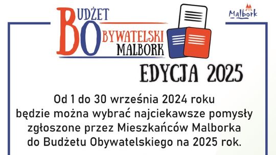 Malbork. Trwa głosowanie na projekty w Budżecie Obywatelskim 2025.