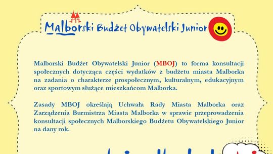 Malbork. Trwa przyjmowanie wniosków w kolejnej edycji Malborskiego Budżetu Obywatelskiego "Junior"
