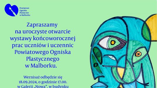 Malbork. Wystawa prac uczniów i uczennic Powiatowego Ogniska Plastycznego w Galerii Nova