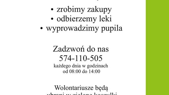 Malborscy wolontariusze pomogą mieszkańcom w tym trudnym czasie.