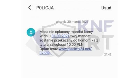 "Masz nieopłacony mandat karny". Uwaga na fałszywe SMS-y.