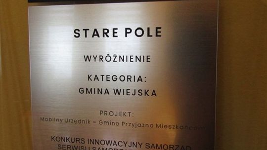  „ Mobilny Urzędnik – Gmina Przyjazna Mieszkańcom” - Gmina Stare Pole nagrodzona w konkursie "Innowacyjny Samorząd 2020".