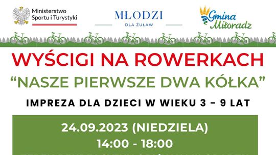 "Nasze pierwsze dwa kółka" - wyścigi na rowerkach dla dzieci w Miłoradzu