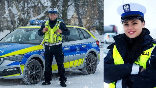 Nowodworscy policjanci eskortowali do szpitala rodzącą kobietę.