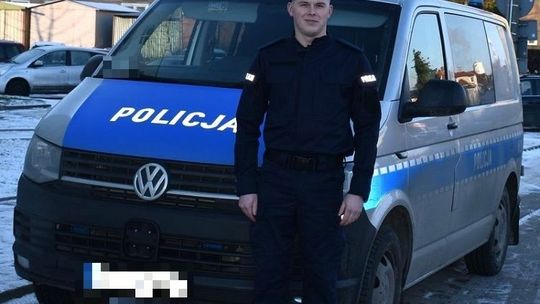Nowy policjant w Komendzie Powiatowej Policji w Malborku. 