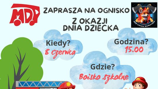 Ognisko z okazji Dnia Dziecka w Lisewie Malborskim.