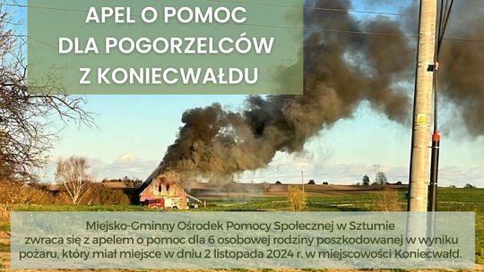 Pomoc dla pogorzelców z Koniecwałdu.