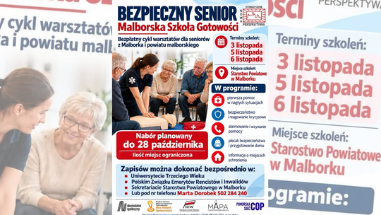 🎧Posłuchaj: Bezpieczny Senior. Trwają zapisy na szkolenia w Malborku.
