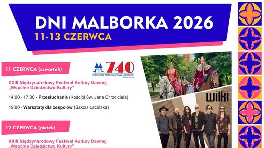 🎧Posłuchaj: Dni Malborka 2026 już w najbliższy weekend! Trzy dni historii, muzyki i zabawy.