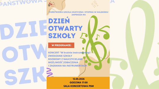 🎧Posłuchaj: Państwowa Szkoła Muzyczna w Malborku zaprasza na Dzień Otwarty. To okazja, by spróbować m.in gry na instrumentach.