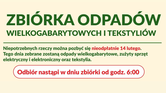 🎧Posłuchaj: Wielkie porządki w Malborku. Zbiórka odpadów wielkogabarytowych i tekstyliów już 14 lutego!