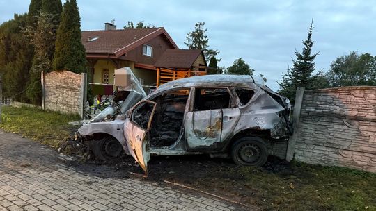 Pożar auta w Lisewie Malborskim.