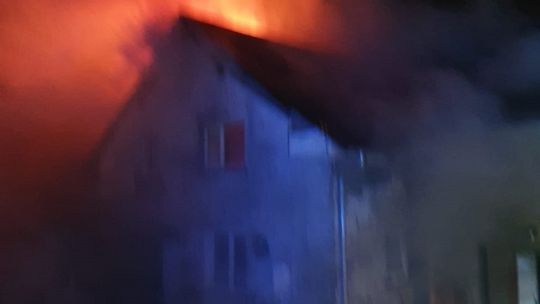 Pożar domu jednorodzinnego w Cisach