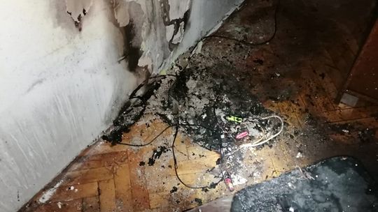 Pożar mieszkania na ulicy Grudziądzkiej w Malborku.