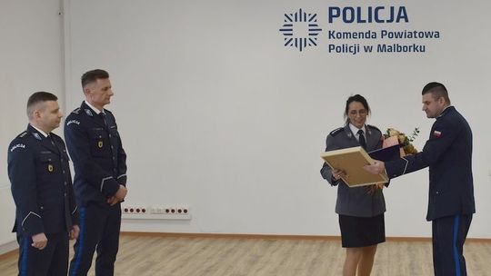 Pożegnanie ze służbą malborskich policjantów.