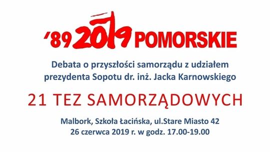 Prezydent Sopotu gościem specjalnym debaty o przyszłości samorządu.