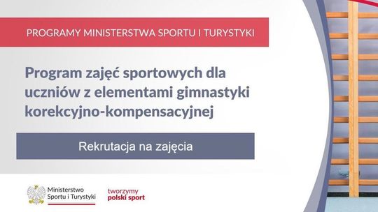 Rekrutacja dla malborskich uczniów na zajęcia sportowe z elementami gimnastyki korekcyjno-kompensacyjnej.