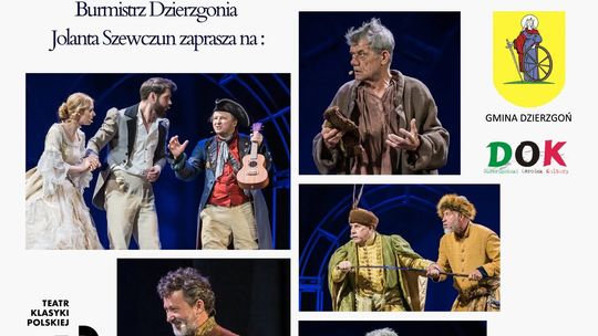 Spektakl "Zemsta" A. Fredry na Wzgórzu Zamkowym w Dzierzgoniu.