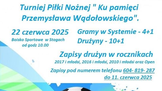 Stogi Malborskie. Turniej Piłki Nożnej "Ku pamięci Przemysława Wądołowskiego".