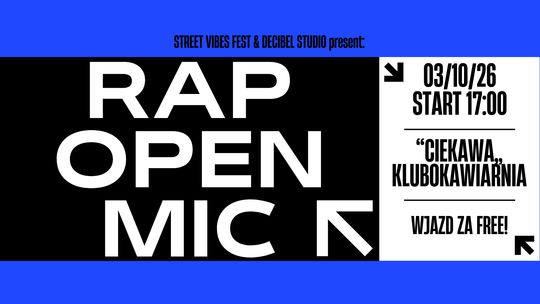 STREET VIBES FEST „RAP OPEN MIC” już 3 października w Malborku.