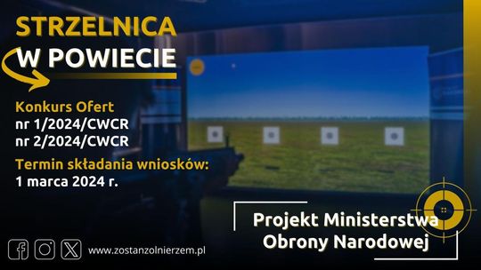 „Strzelnica w Powiecie”. WCR w Malborku przypomina o nowych konkursach ofert.